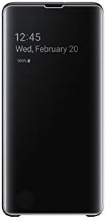 SAMSUNG Galaxy S10+ S-View Flip tok, Fekete, Modell:EF-ZG975CBEGUS