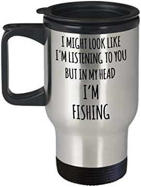 Vicces Halászati Bögre Lehet, hogy nézek ki, Mint aki Figyel, De A Fejemben vagyok Halászati Utazási Kávét