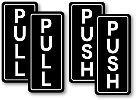 Push Pull Ajtó Matrica Jel – 2db 2.5x5-ös.5 - ban, Vissza Öntapadós Fekete & Fehér Függőleges Üzlet, Üzletek, Kávézók,