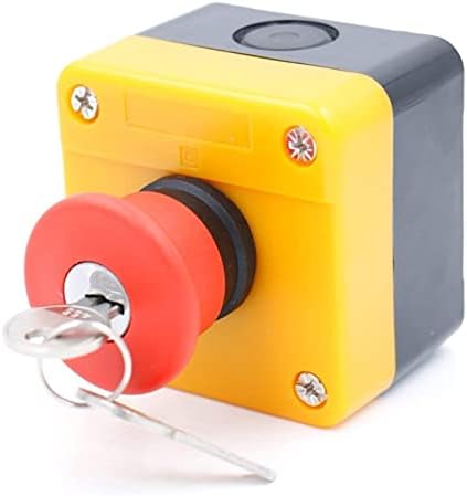 UNCASO 660v Piros Jel vészleállító Nyomógomb Kapcsoló &Kulcs
