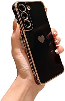 Sunswim Kompatibilis Galaxy S21+Plusz az Esetben Kamera lencsevédő Luxus Bevonatú Szerelmes Szív Aranyos Kis Minta Vékony