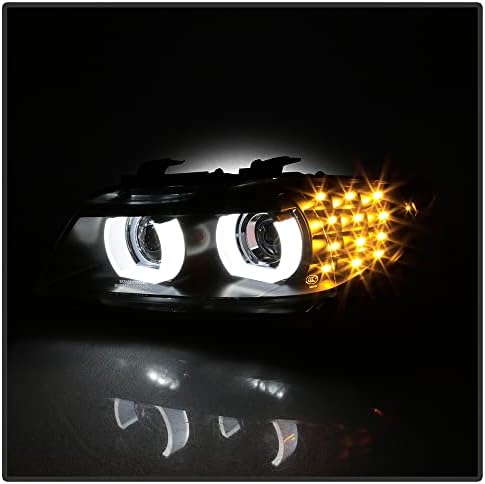 ACANII - A [Halogén Modell Csak] 2009-2011 BMW E90/E91 328i-t 335i Sedan Fekete Ház LED-es 3D-s Halo-Vetítő Fényszórók