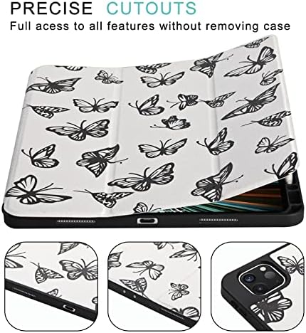 Fehér Pillangó védőburkolat iPad Pro 12.9 hüvelyk tolltartó Zsebében, az iPad mini Pro 12.9 2022 6 2021 5 2020 4. a