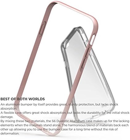 elago iPhone 6S az Esetben, [Dualista][Crystal Rose Gold] - [Prémium Alumínium Bumper][Dual Layer][Prémium Hibrid Építési]