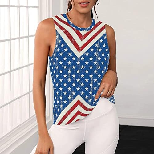 Július 4-Ingek, Női Grafikus Tartály Felső Alkalmi Amerikai Zászló Blúzok Csillagok, Csíkos Nyomtatás Mellény Ing -