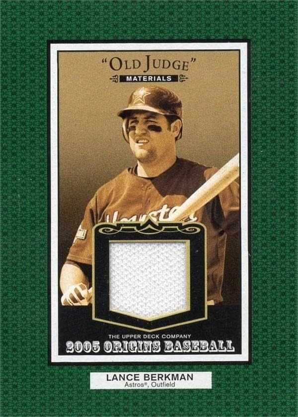 Lance Berkman játékos kopott jersey-i javítás baseball kártya (Houston Astros) 2005 Felső szint Öreg Bíró OJLB - MLB