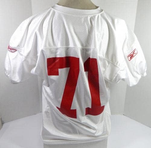 2009-ben a San Francisco 49ers 71 Játék Használt Fehér Gyakorlat Jersey XL DP32793 - Aláíratlan NFL Játék Használt