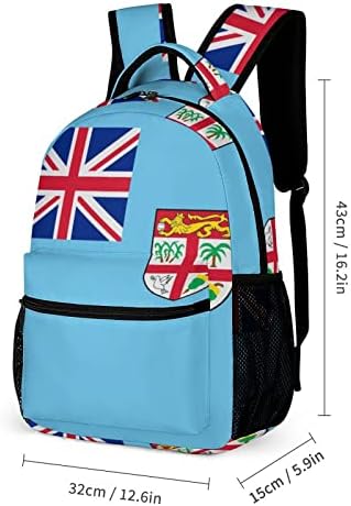 Fidzsi-szigetek Zászló Laptop Hátizsák Aranyos Utazási Táska Alkalmi Váll Daypack Ajándék Férfiaknak, Nőknek