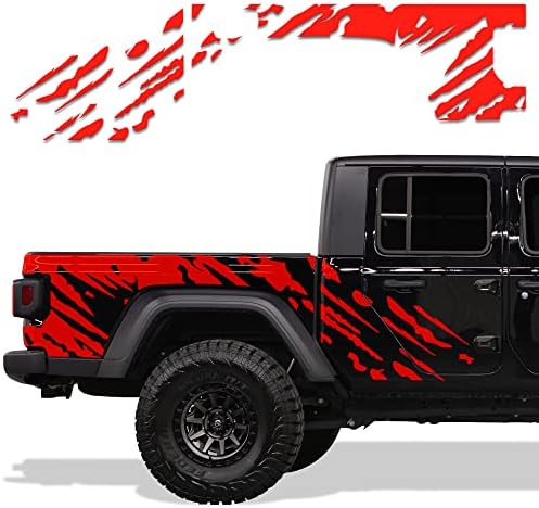 Gyári Kézműves Oldalon Grafikus Készlet 3M Vinyl Matrica Wrap Kompatibilis Jeep Gladiátor 2019-2021 - Splash Piros