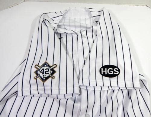2020-ra a New York Yankees Aaron Hicks 42 Játék Kiadott Szürke Jersey Robinson Nap HGS P - Játék Használt MLB Mezek