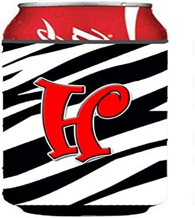 Caroline Kincsek CJ1024-HCC H Betű Kezdeti Monogram - Zebra Piros vagy Üveg Ölelkezős, Lehet Hűvösebb Ujja Ölelkezős