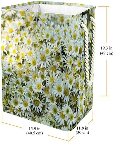 MAPOLO Szennyesben Mini Virág Összecsukható Vászon Szennyes Tároló Kosár fogantyúval, Levehető Zárójelben Jól Tartja