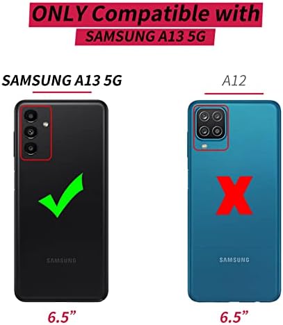 Galaxy A13 5G az Esetben a Samsung Galax A13 5G Tárca az Esetben a 3 Card Slot Állvány, Puha TPU & PU Bőr Mágneses Bezárása