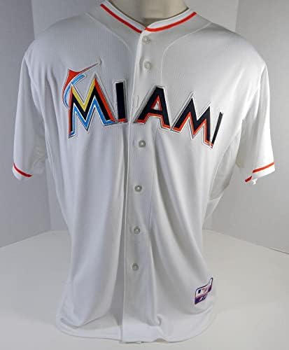 2013 Miami Marlins Craig Tatum 28 Játék Kiadott Fehér Jersey Ex Tavaszi Képzési 7 - Játék Használt MLB Mezek