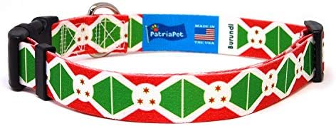 Burundi Nyakörv | Burundi Zászló | gyorskioldó Csattal | Made in NJ, USA | Közepes testű Kutyák | 3/4 hüvelyk Széles