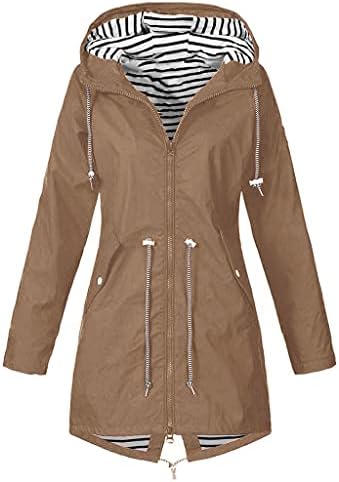 Zpervoba Eső Kabátok Női Vízálló esőkabát Plus Size Kapucnis Árok Kabátok Őszi Kabát Széldzseki Esőkabát Outwear