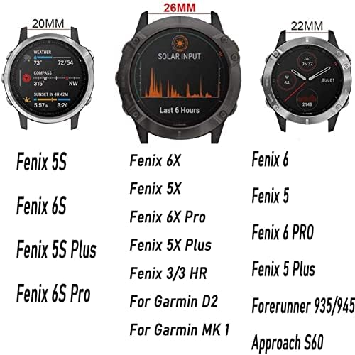 GHFHSG 26 22 20 MM Watchband Szíj, a Garmin Fenix 7 7 X 7-ES Watch gyorskioldó Szilikon Easyfit Csukló Heveder Zenekar