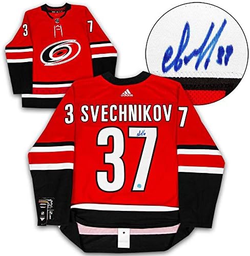 Andrej Svechnikov Carolina Hurricanes Dedikált Adidas Jersey - Dedikált NHL-Mezek