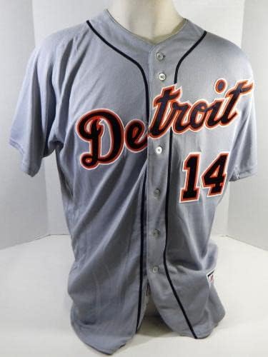 Detroit Tigers Mike Aviles 14 Játékban Használt Szürke Jersey 48 872 - Játék Használt MLB Mezek