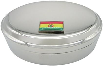 Vékony Határos Bolívia Zászló Ovális Medál Bizsu Ékszer Doboz