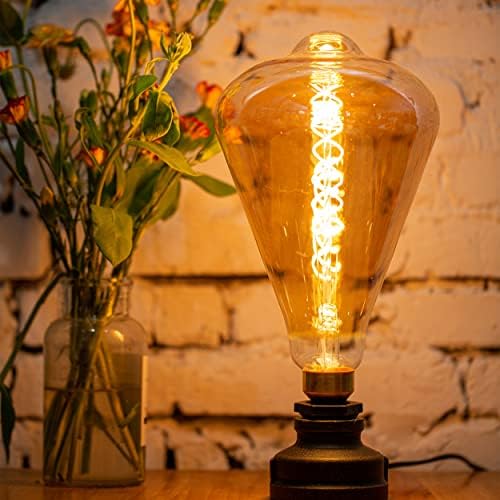 ALAMPEVER Szabályozható Edison LED Izzó 7W (40W Egyenértékű), ST164 Stílus Nagyméretű Dekoratív Lámpa Izzó Borostyán