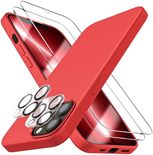JTWIE [5 az 1-ben iPhone 13 Pro Esetben a 6.1-es, 2 Csomag képernyővédő fólia + 2 Csomag Kamera Lencséjét Védő, Folyékony