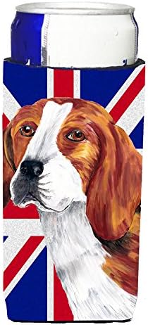Caroline Kincsek SC9826MUK Beagle angol Union Jack Brit Zászló Ultra Ölelkezős a Vékony doboz, Lehet Hűvösebb Ujja Ölelkezős