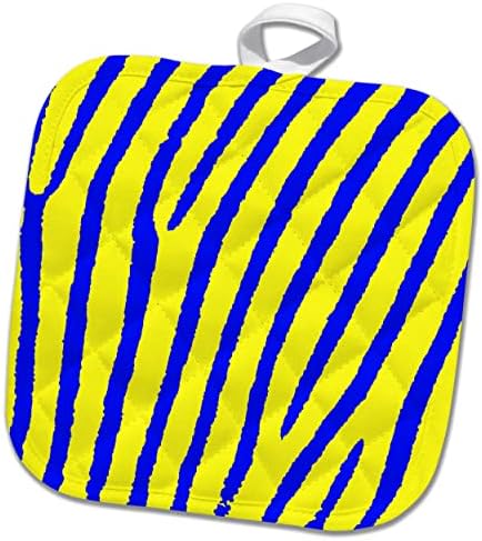 3dRose Király zebra sárga, kék - Potholders (phl-362894-1)
