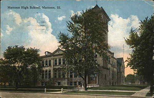 Gimnáziumi Épület Mattoon, Illinois IL Eredeti Antik Képeslap, 1918