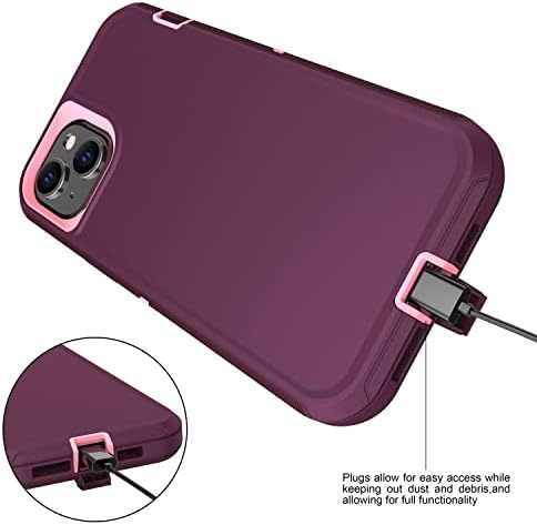 MXX Nehéz Ügy iPhone 14 Plusz, Edzett Üveg kijelző Védő fólia,Kamera Lencséjét Védő 3-Réteg Teljes Test Védelmét Fedezi