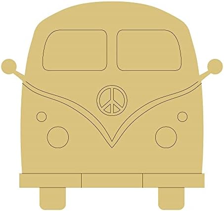 Busz Design Vonalak által Kivágott Befejezetlen Fa 60-as évek Hippi Ajtó Fogas MDF Alakú Vászon Stílus 5 Art 1 (24)