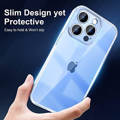 WPVBAM [5 1] Célja az iPhone 14 Pro Esetében, 2, Edzett Üveg kijelző Védő fólia + 2 Kamera Lencséjét Védő Ütésálló Vékony