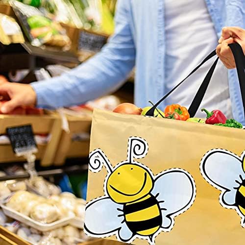 A Méhek Minta Újrafelhasználható Élelmiszerbolt Táska Összecsukható Utility Táska Összecsukható Kosárba Kosárban