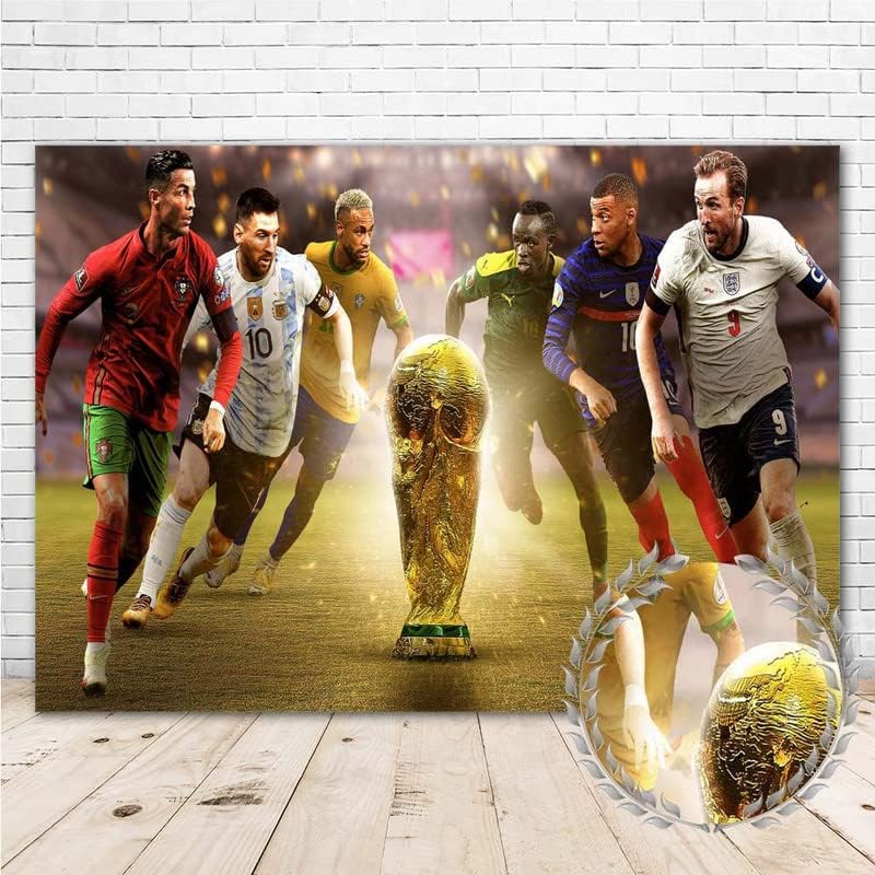 Vb 2022 Hátteret 7x5ft Szuper focista Háttér Katar-vb 2022 Album Plakát, Fali Díszek Vinil-labdarúgás Labdarúgás Szülinapi