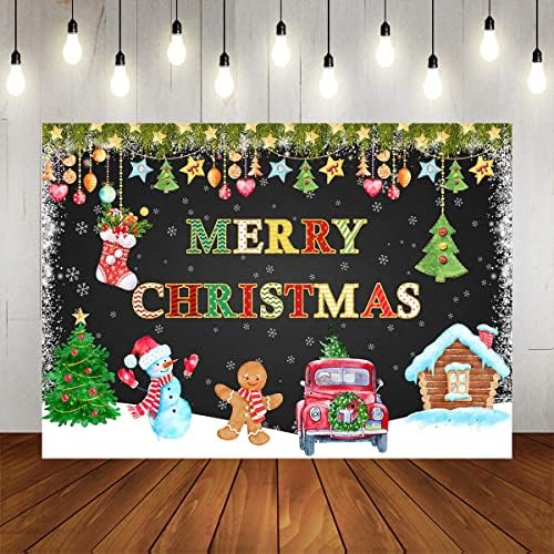 Mocsicka Boldog Karácsonyt Hátteret karácsonyfa Hóembert Cookie Téli Hó Ajándék Fotózás Háttér Gyerekeknek Vinil Családi